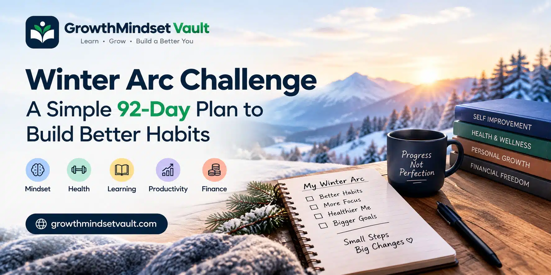 Winter Arc Challenge plan with a 92-day habit tracker for building better habits